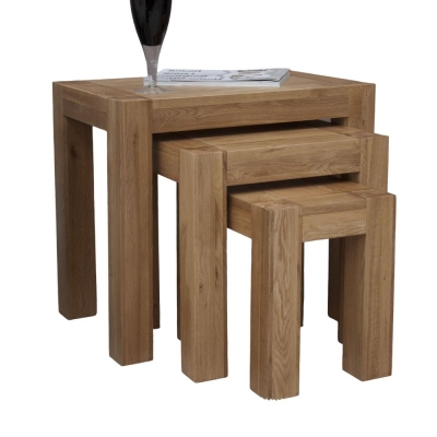 Product photograph of Homestyle Gb Trend Oak Nest Of Tables from Choice Furniture Superstore