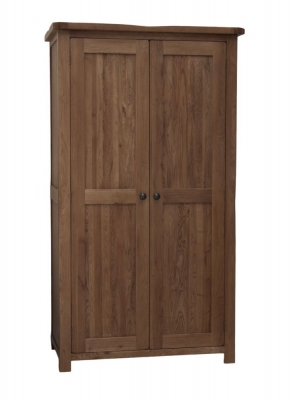Product photograph of Homestyle Gb Rustic Oak 2 Door Wardrobe from Choice Furniture Superstore