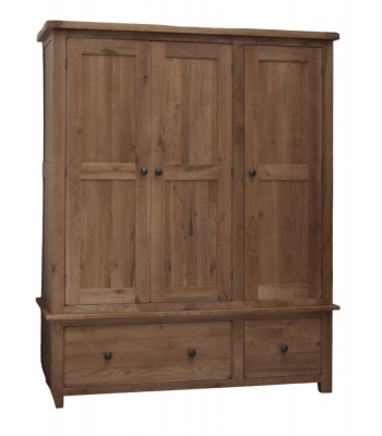 Product photograph of Homestyle Gb Rustic Oak 3 Door 2 Drawer Wardrobe from Choice Furniture Superstore