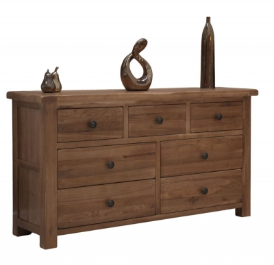 Product photograph of Homestyle Gb Rustic Oak 4 3 Drawer Multi Chest from Choice Furniture Superstore