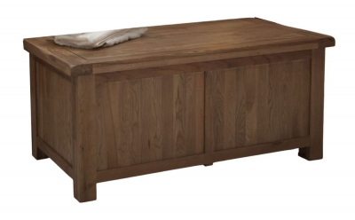 Product photograph of Homestyle Gb Rustic Oak Blanket Box from Choice Furniture Superstore