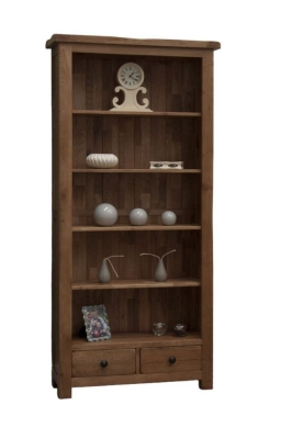 Product photograph of Homestyle Gb Rustic Oak Large Bookcase from Choice Furniture Superstore