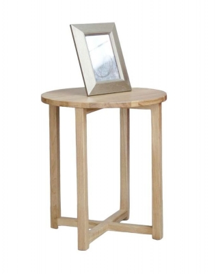 Image of Homestyle GB Lyon Oak Round Lamp Table