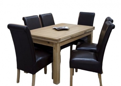Product photograph of Homestyle Gb Elegance Oak 4 Seater Extending Dining Table from Choice Furniture Superstore