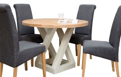 Product photograph of Homestyle Gb Z Painted Round Dining Table from Choice Furniture Superstore