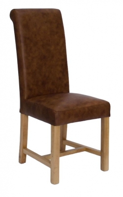 Product photograph of Homestyle Gb Henley Leather Dining Chair Sold In Pairs from Choice Furniture Superstore