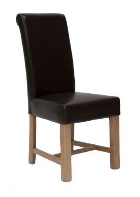 Homestyle GB Louisa Brown Bycast Leather Dining Chair (Sold in Pairs)