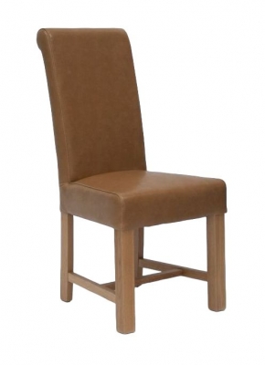 Product photograph of Homestyle Gb Louisa Tan Bycast Leather Dining Chair Sold In Pairs from Choice Furniture Superstore