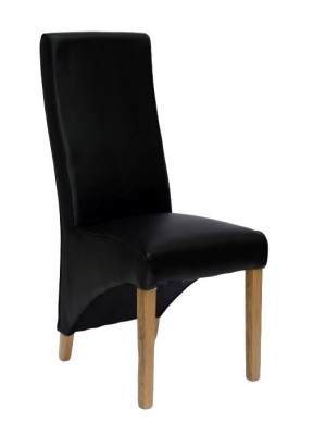 Product photograph of Wren Matt Noir Bonded Leather Dining Chair Sold In Pairs from Choice Furniture Superstore