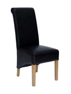 Product photograph of Reddick Matt Noir Bonded Leather Dining Chair Sold In Pairs from Choice Furniture Superstore