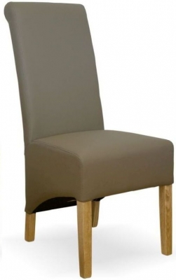 Product photograph of Reddick Mushroom Bonded Leather Dining Chair Sold In Pairs from Choice Furniture Superstore