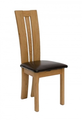 Homestyle GB Venezia Oak and Dark Brown Leather Dining Chair (Sold in Pairs)