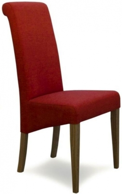 Product photograph of Roma Chilli Fabric Dining Chair Sold In Pairs from Choice Furniture Superstore