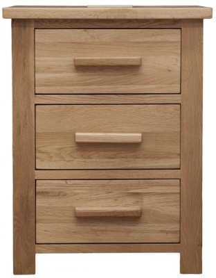 Product photograph of Homestyle Gb Opus Oak 3 Drawer Bedside Cabinet from Choice Furniture Superstore