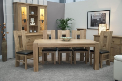 Product photograph of Homestyle Gb Vermont Oak Large Trend Dining Table - 6 Seater from Choice Furniture Superstore