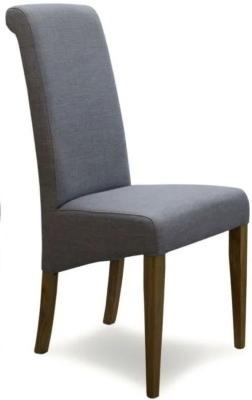 Clearance Set Of 2 Homestyle Gb Italia Light Grey Fabric Dining Chair Fss15633