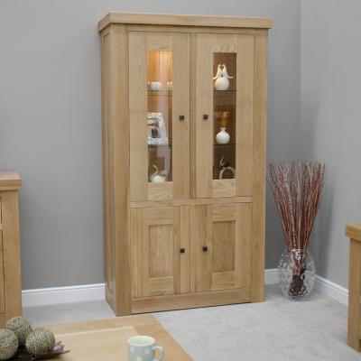 Homestyle Gb Bordeaux Oak Glass Display Unit