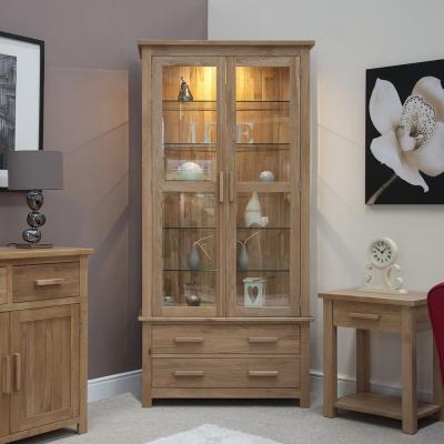 Homestyle Gb Opus Oak Glass Display Cabinet