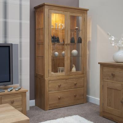 Homestyle Gb Torino Oak Glass Display Cabinet