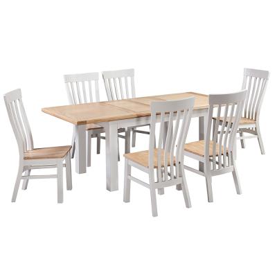 Homestyle GB Furniture - Homestyle GB Cotswold Oak and Painted Extending Dining Set with 6 Solid Seat Chairs thumbnail