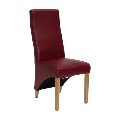 Homestyle GB Furniture - 2 x Homestyle GB Wave Matt Ruby Bonded Leather Dining Chair thumbnail