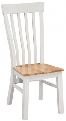 Homestyle GB Cotswold Oak and Painted Dining Chair with Solid Seat (Sold in Pairs)