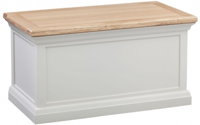 Product photograph of Homestyle Gb Cotswold Oak And Painted Blanket Box from Choice Furniture Superstore