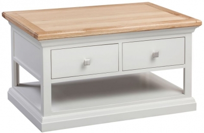 Product photograph of Homestyle Gb Cotswold Oak And Painted Storage Coffee Table from Choice Furniture Superstore