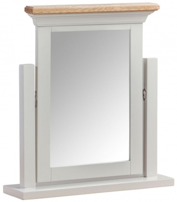 Product photograph of Homestyle Gb Cotswold Oak And Painted Dressing Mirror from Choice Furniture Superstore