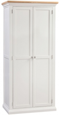 Product photograph of Homestyle Gb Cotswold Oak And Painted 2 Door Wardrobe from Choice Furniture Superstore