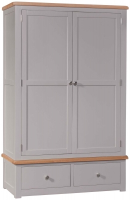 Product photograph of Homestyle Gb Diamond Painted 2 Door 2 Drawer Wardrobe from Choice Furniture Superstore