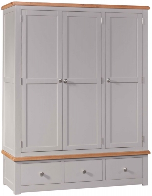 Product photograph of Homestyle Gb Diamond Painted 3 Door 3 Drawer Wardrobe from Choice Furniture Superstore
