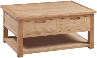 Product photograph of Homestyle Gb Moderna Oak Storage Coffee Table from Choice Furniture Superstore