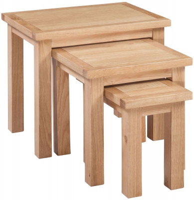 Product photograph of Homestyle Gb Moderna Oak Nest Of Tables from Choice Furniture Superstore