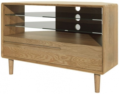 Product photograph of Homestyle Gb Scandic Oak Corner Tv Unit from Choice Furniture Superstore