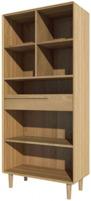 Product photograph of Homestyle Gb Scandic Oak Large Bookcase from Choice Furniture Superstore