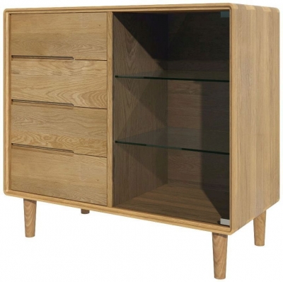 Product photograph of Homestyle Gb Scandic Oak Small Glazed Chest from Choice Furniture Superstore