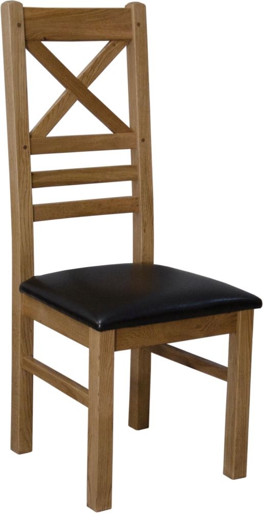 Homestyle GB Deluxe Oak Cross Back Dining Chair (Sold in Pairs)