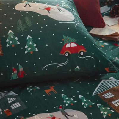 Furn Winter Pines Pine Green Pyjama Fleece Duvet Cover Set
