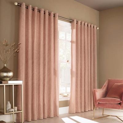 Furn Himalaya Blush Pink Jacquard Eyelet Curtains