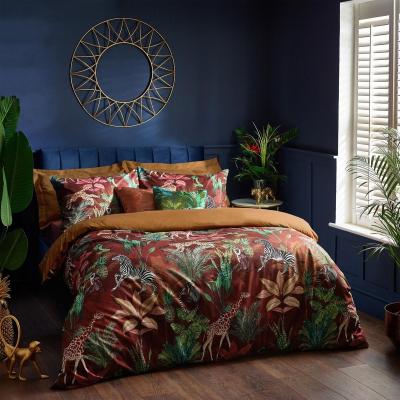 Wylder Aranya Rust Exotic Animal Velvet Duvet Cover Set