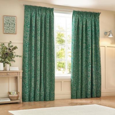 Wylder Grantley Emerald Jacquard Pencil Pleat Curtains