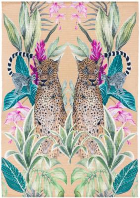 Wylder Kali Gold Leopards Outdoor Washable Rug