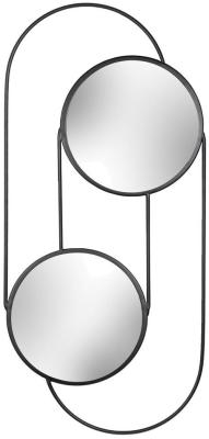 Product photograph of Yard Abstract Black Double Round Wall Mirror from Choice Furniture Superstore