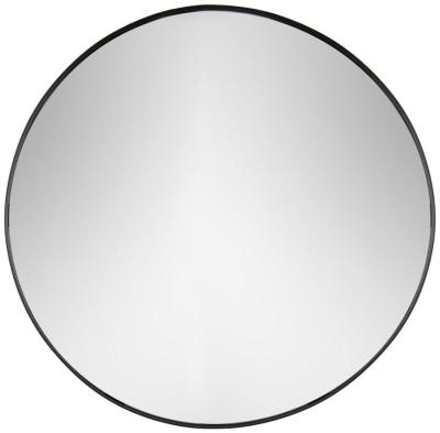 Yard Thin Round Black Deep Edge Wall Mirror