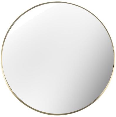 Yard Thin Round Brass Deep Edge Wall Mirror