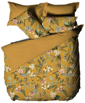 Linen House Anastacia Ochre Botanical Cotton Duvet Cover Set