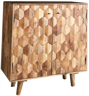 Product photograph of Coonoor Carved Mango Wood Bar Cabinet from Choice Furniture Superstore