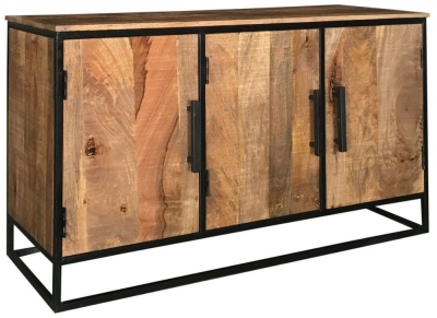 Product photograph of Kumily Mango Wood And Iron Large Sideboard from Choice Furniture Superstore