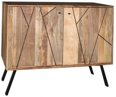 Product photograph of Amar Mango Wood 110cm Small Sideboard With Geomatric Pattern from Choice Furniture Superstore